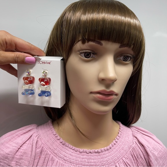 🐻BETSEY JOHNSON GLITTER GUMMY BEAR EARRINGS - Picture 2 of 7